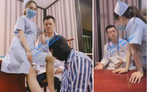 【萱萱S女蒂】剧情TJ：漂亮护士魅惑医生舔脚被病人发现-97LZTD-3411