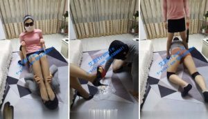 青岛小S 钻胯舔鞋底 喂食贱狗