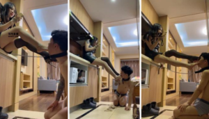 【墨篱】舔高跟抽耳光虐乳丝袜恋足舔【双视角】-97LZTD-328423